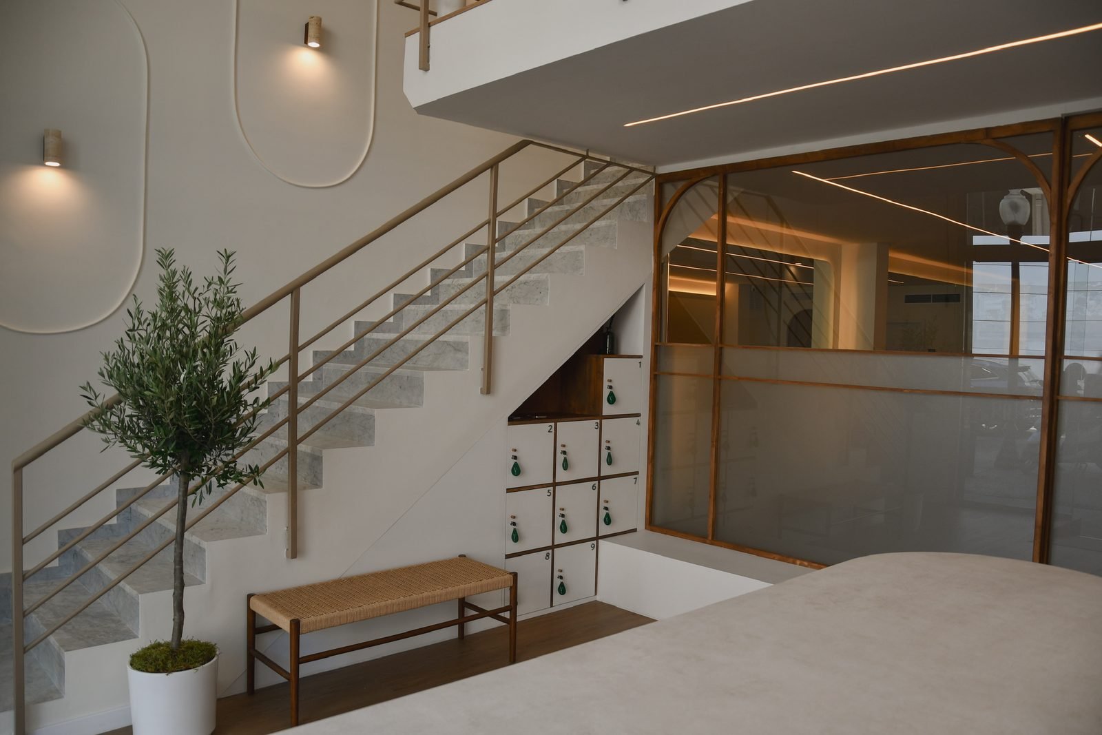 Recepción · Estudio Vita Pilates Barcelona Recepción y escalera del estudio de Pilates Vita en Barcelona
